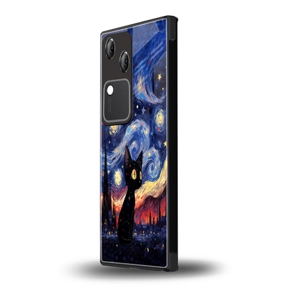 Starry Whiskers vivo v30 mobile cover | shockproof glass phone case