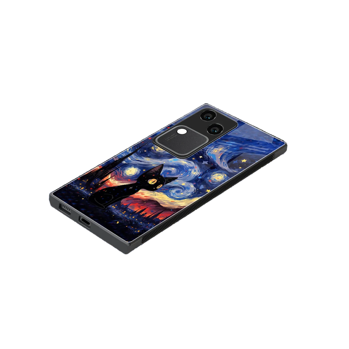 Starry Whiskers stylish phone case for vivo v30 | glossy glass and slim fit