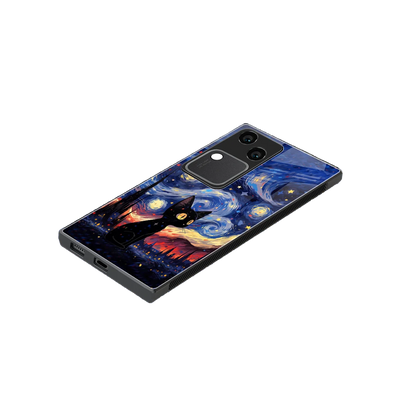 Starry Whiskers stylish phone case for vivo v30 | glossy glass and slim fit