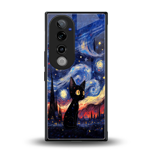 Starry Whiskers back phone cover | glass case for vivo v40 pro