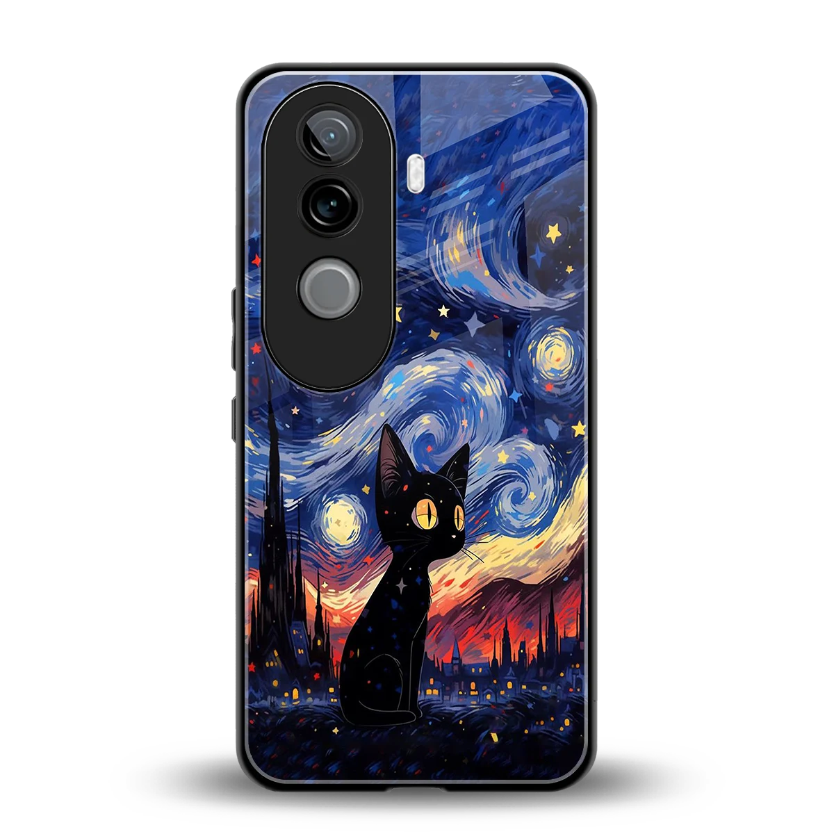 Starry Whiskers back phone cover | glass case for vivo v40e