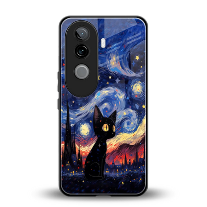 Starry Whiskers back phone cover | glass case for vivo v40e