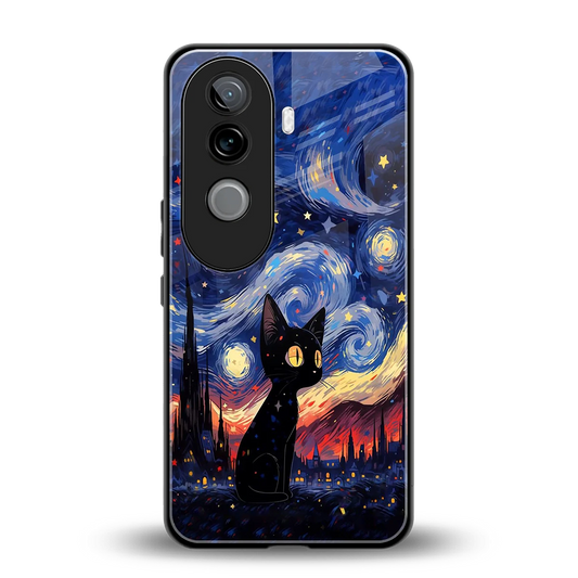 Starry Whiskers back phone cover | glass case for vivo v40e