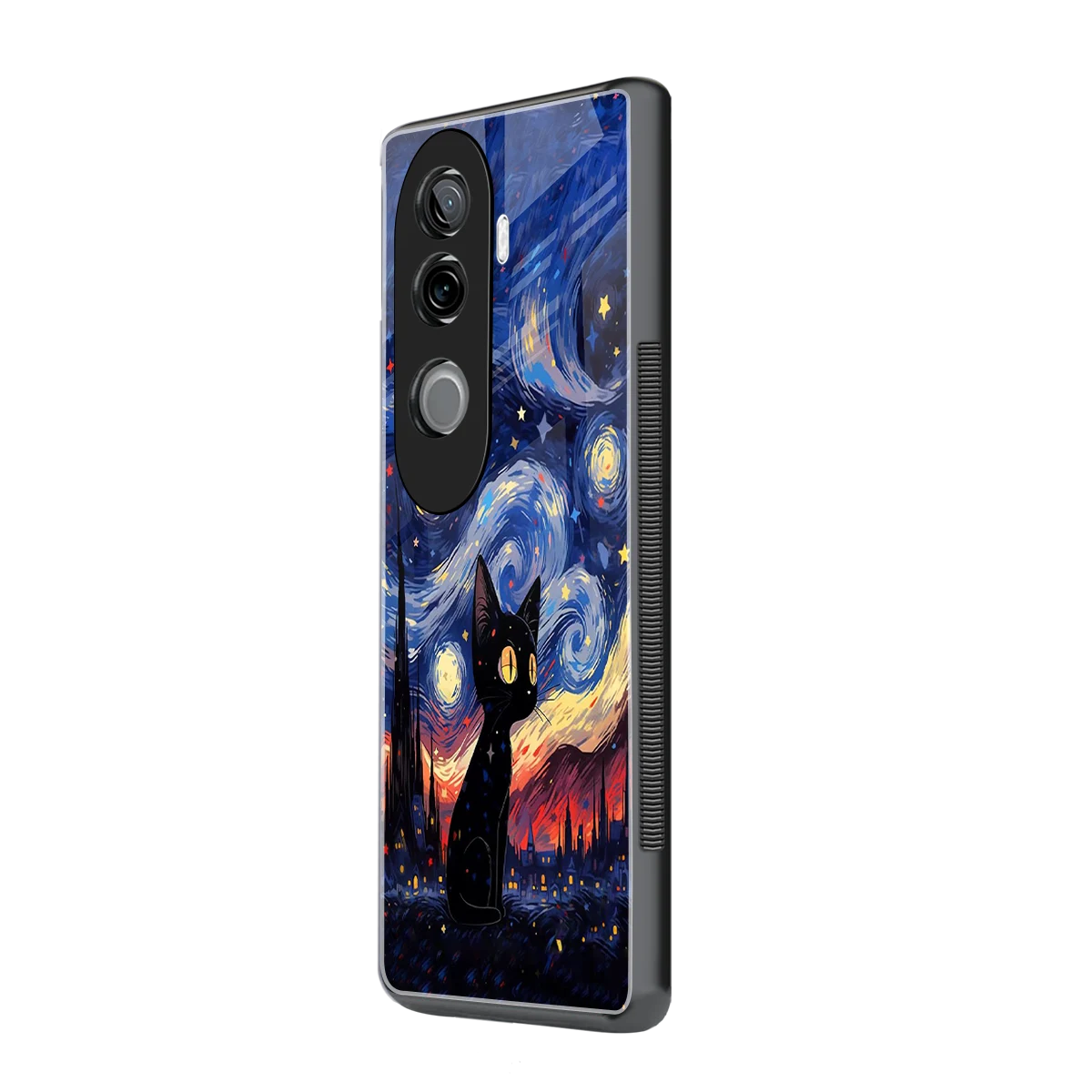 Starry Whiskers vivo v40e mobile cover | shockproof glass phone case