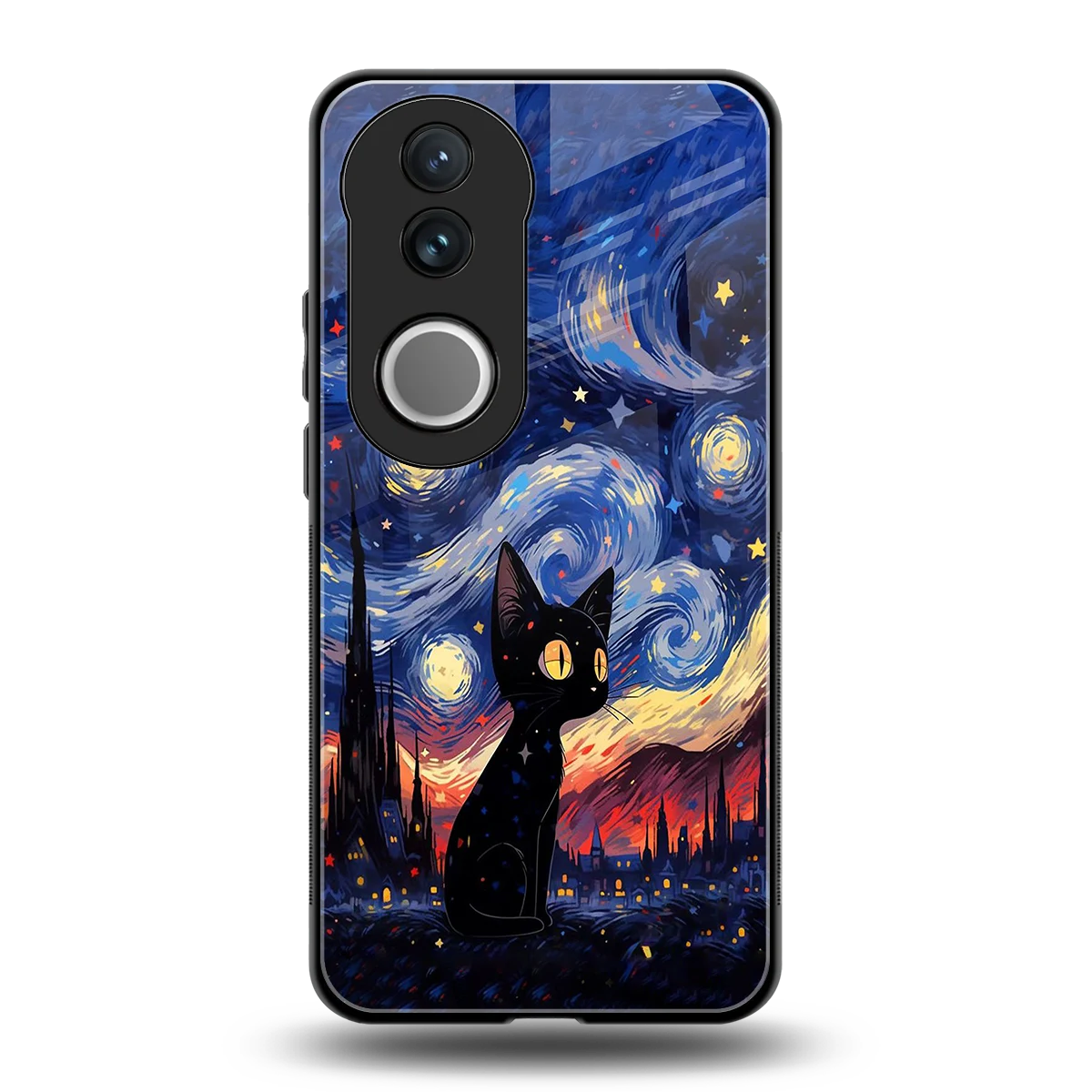 Starry Whiskers back phone cover | glass case for vivo v50