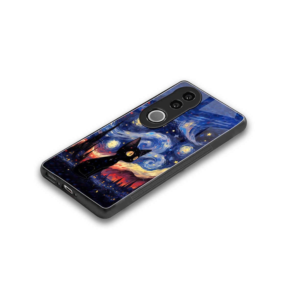Starry Whiskers stylish phone case for vivo v50 | glossy glass and slim fit