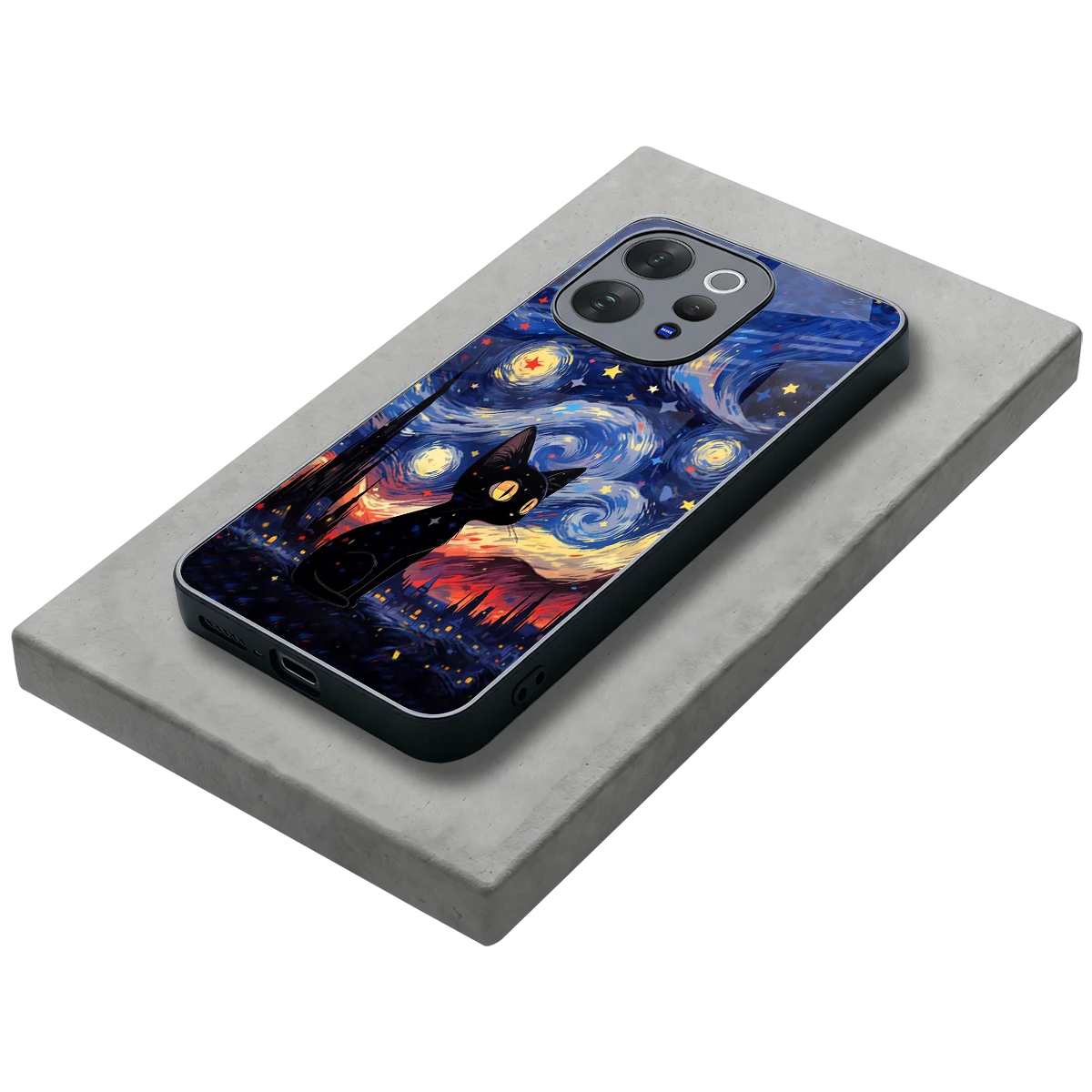 Starry Whiskers stylish phone case for vivo v70 elite | glossy glass and slim fit