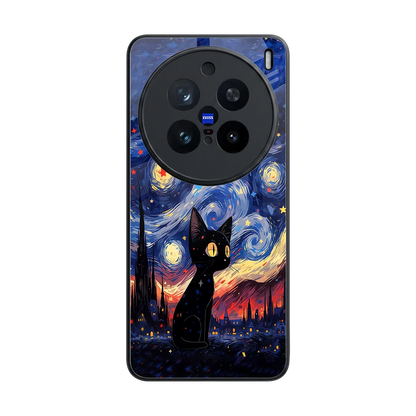 Starry Whiskers back phone cover | glass case for vivo x200 pro
