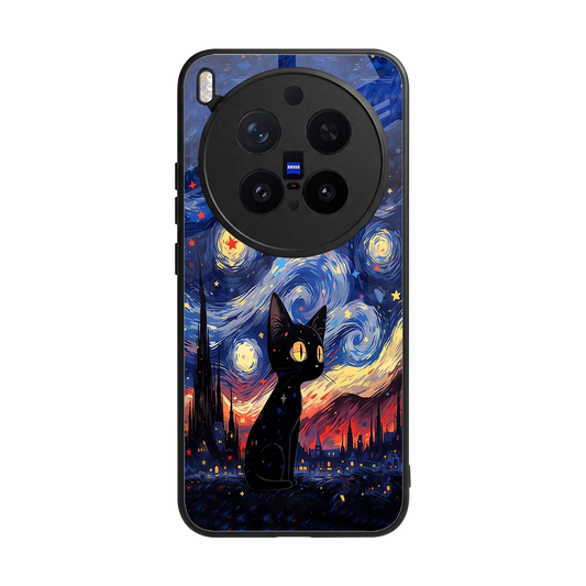 Starry Whiskers back phone cover | glass case for vivo x300 pro