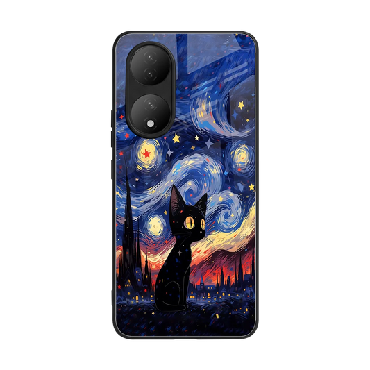 Starry Whiskers back phone cover | glass case for Vivo-y100