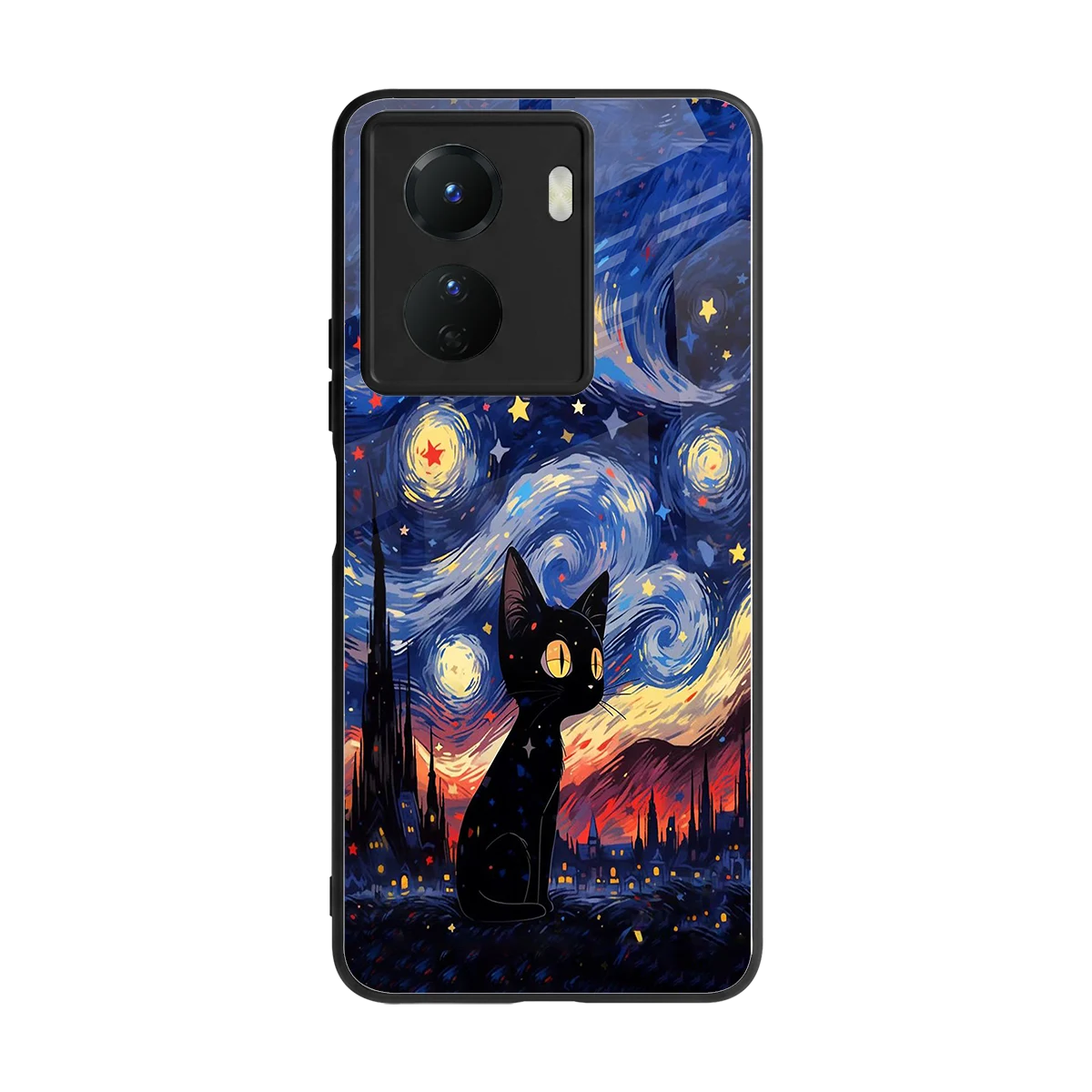 Starry Whiskers back phone cover | glass case for vivo y16