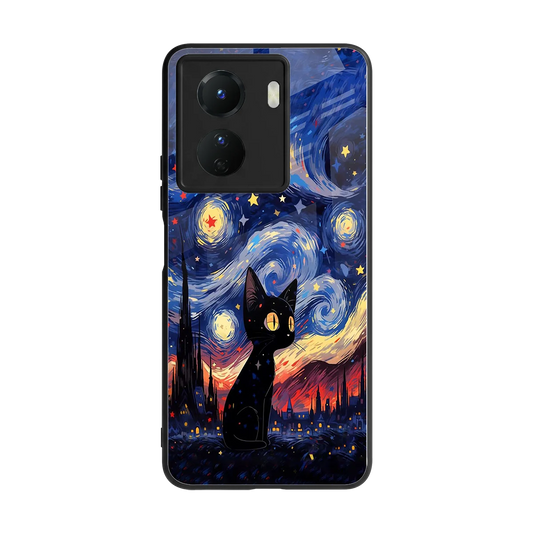 Starry Whiskers back phone cover | glass case for vivo y16