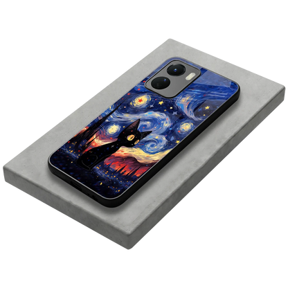 Starry Whiskers stylish phone case for vivo y16 | glossy glass and slim fit