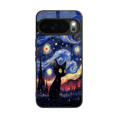 Starry Whiskers back phone cover | glass case for google pixel 10 pro