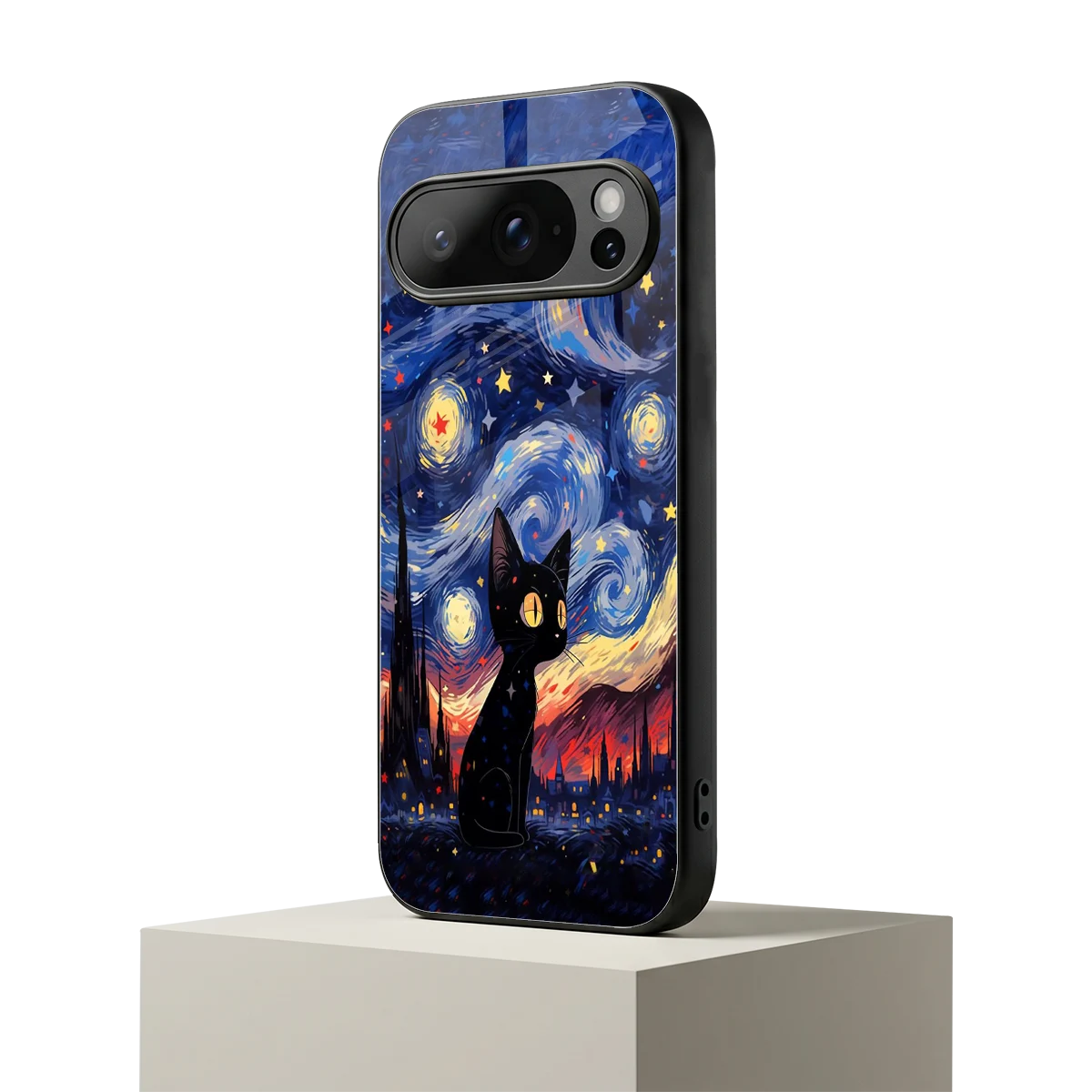 Starry Whiskers google pixel 10 pro mobile cover | shockproof glass phone case