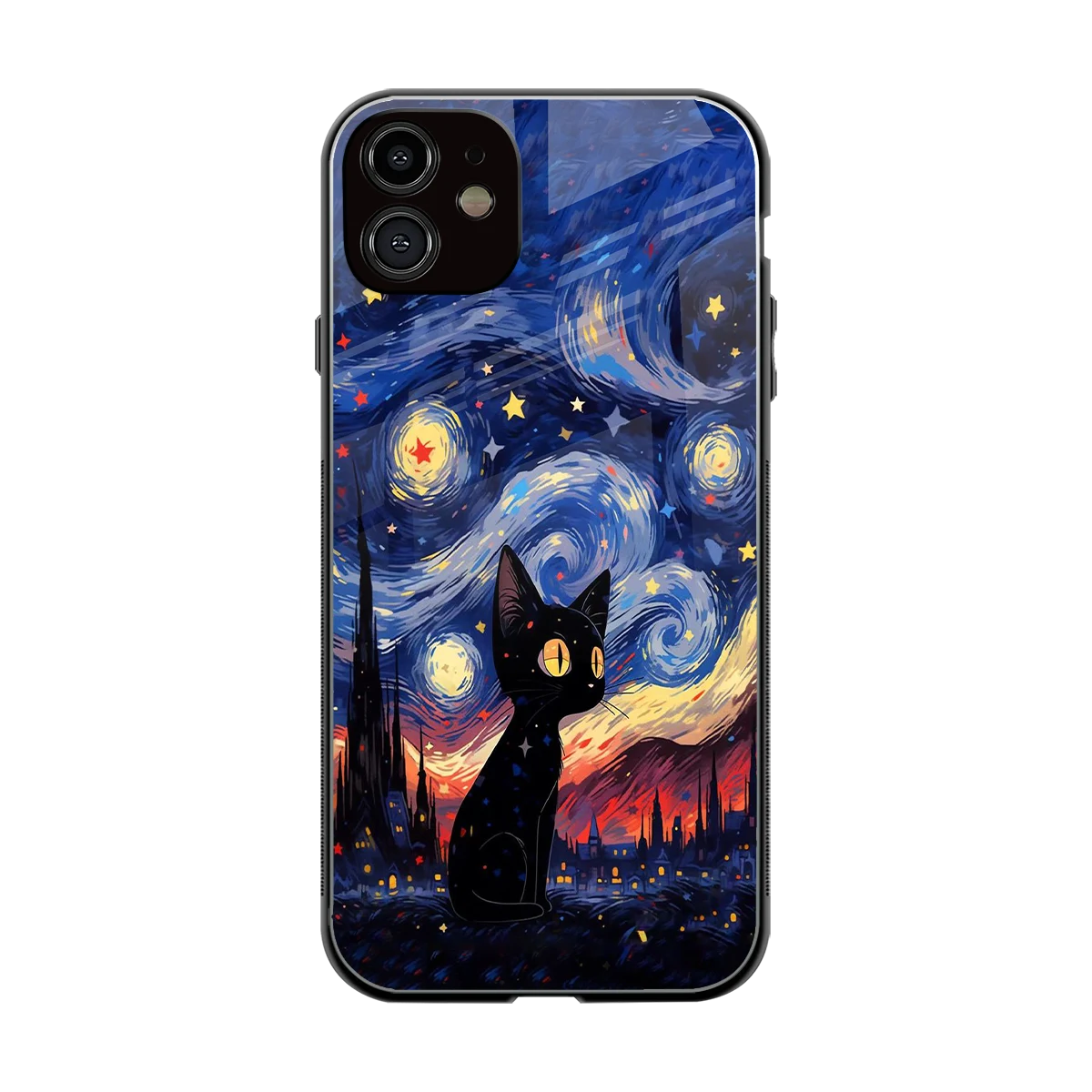 Starry Whiskers back phone cover | glass case for iphone 12