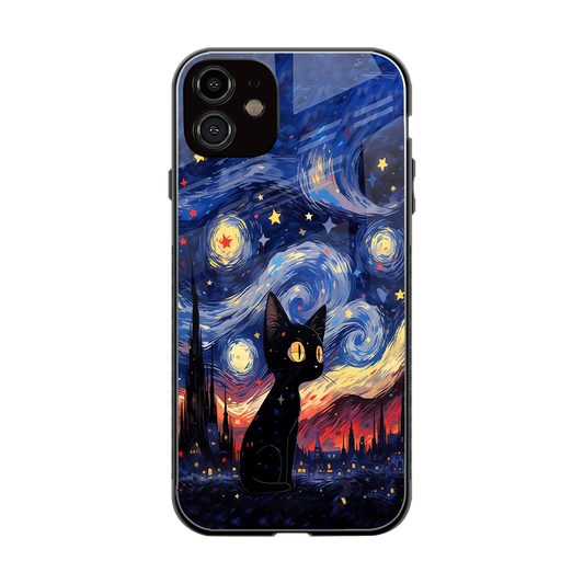 Starry Whiskers back phone cover | glass case for iphone 12