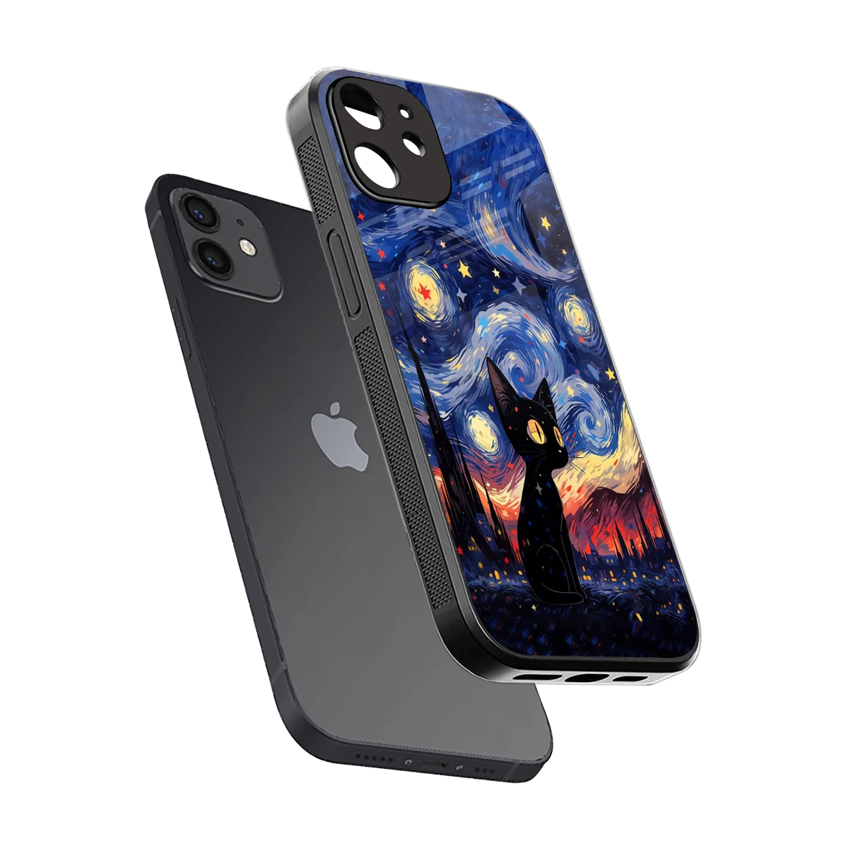 Starry Whiskers sleek iphone 11 cover with tempered glass back and TPU edges