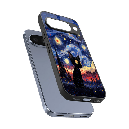 Starry Whiskers sleek google pixel 10 cover with tempered glass back and TPU edges