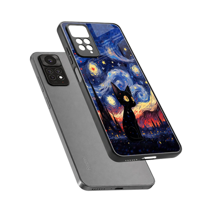 Starry Whiskers sleek redmi note 11 pro cover with tempered glass back and TPU edges