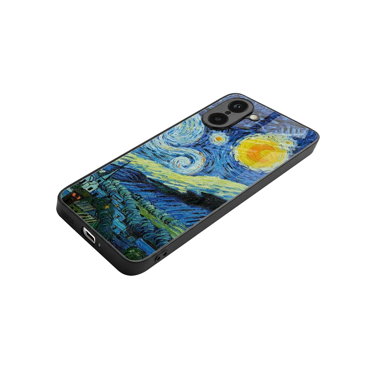 Starry night stylish phone case for oneplus nord ce5 5g | glossy glass and slim fit
