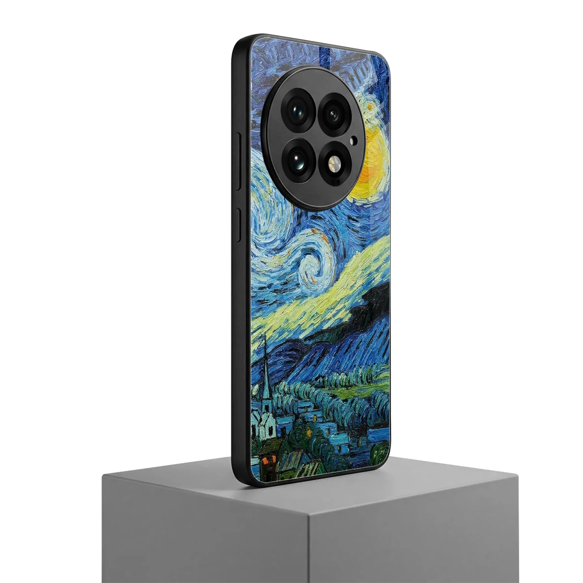 Starry night oneplus 13 mobile cover | shockproof glass phone case
