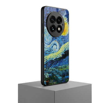 Starry night oneplus 13 mobile cover | shockproof glass phone case