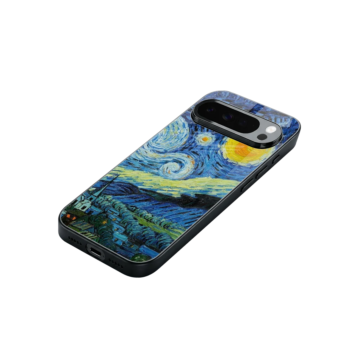 Starry night stylish phone case for google pixel 10 pro xl | glossy glass and slim fit