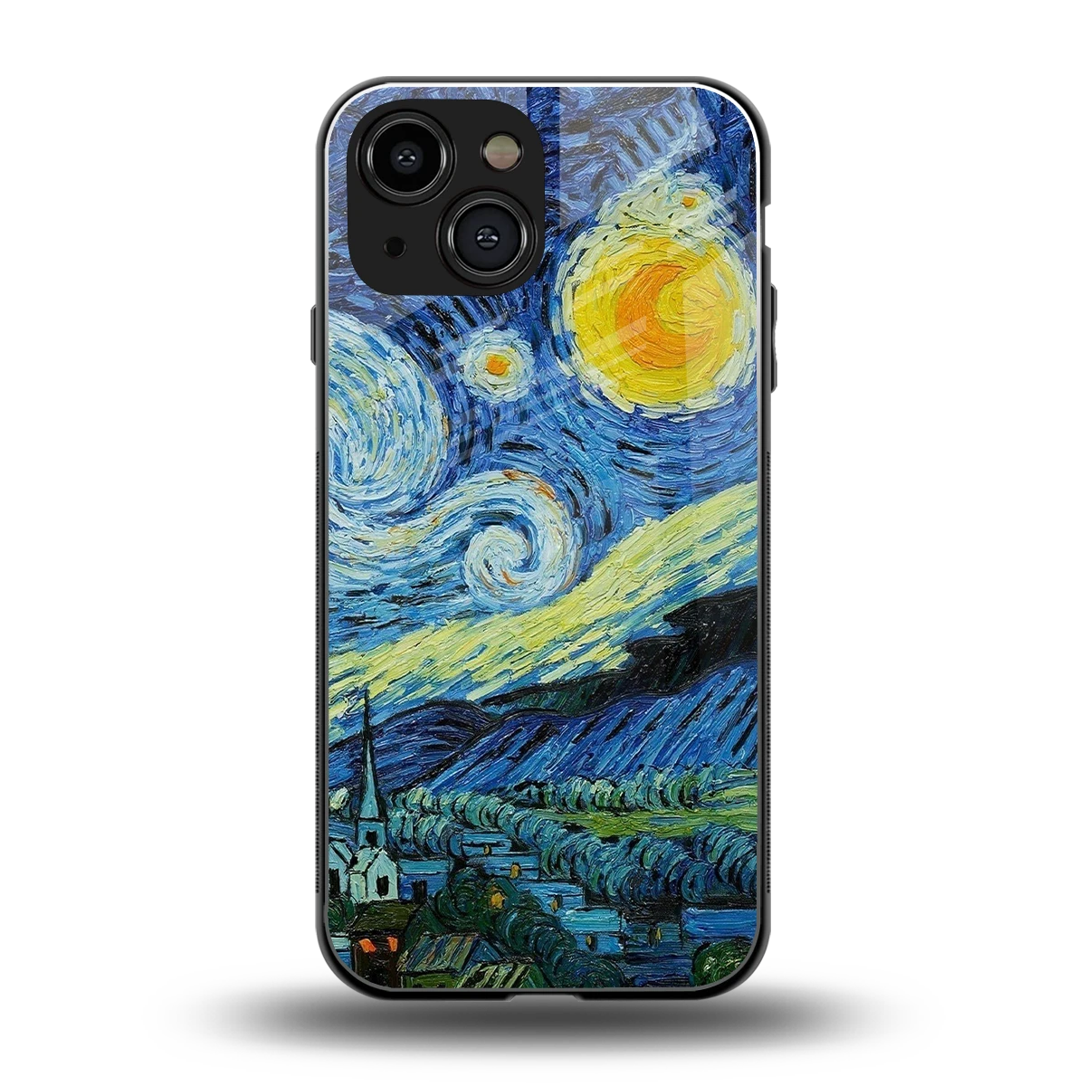 Starry night back phone cover | glass case for iphone 13 mini