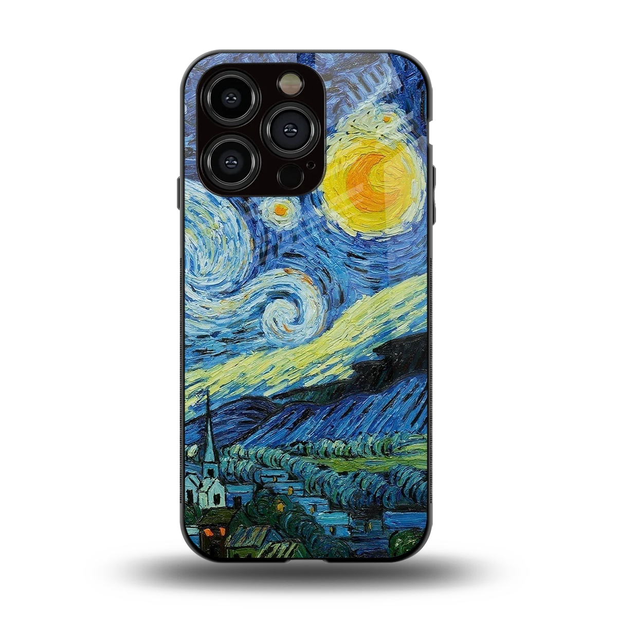 Starry night back phone cover | glass case for iphone 13 pro