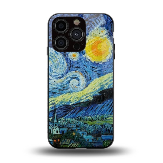 Starry night back phone cover | glass case for iphone 13 pro