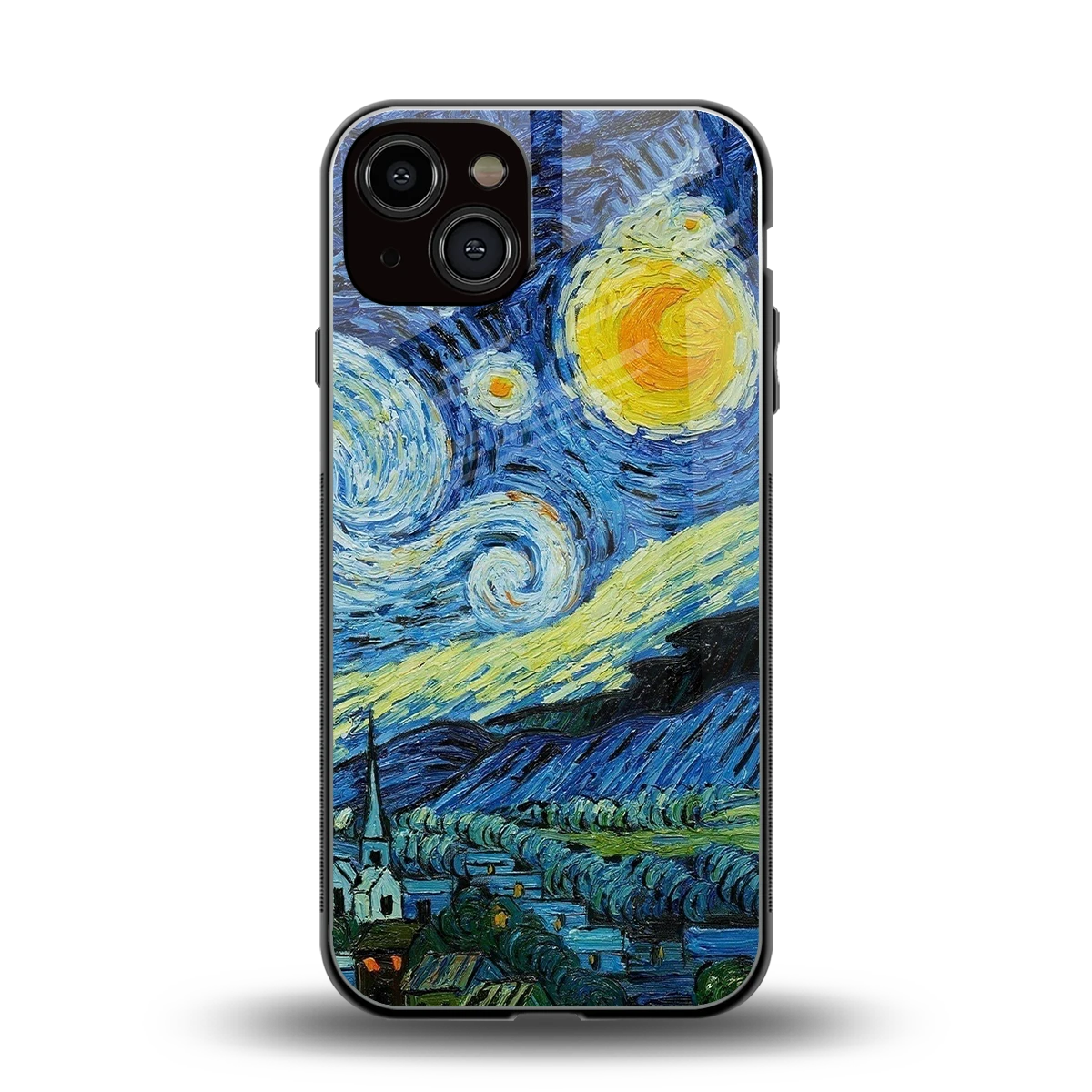 Starry night back phone cover | glass case for iphone 13