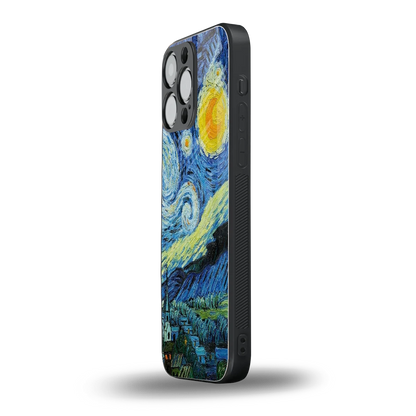 Starry night iphone 16 pro max mobile cover | shockproof glass phone case