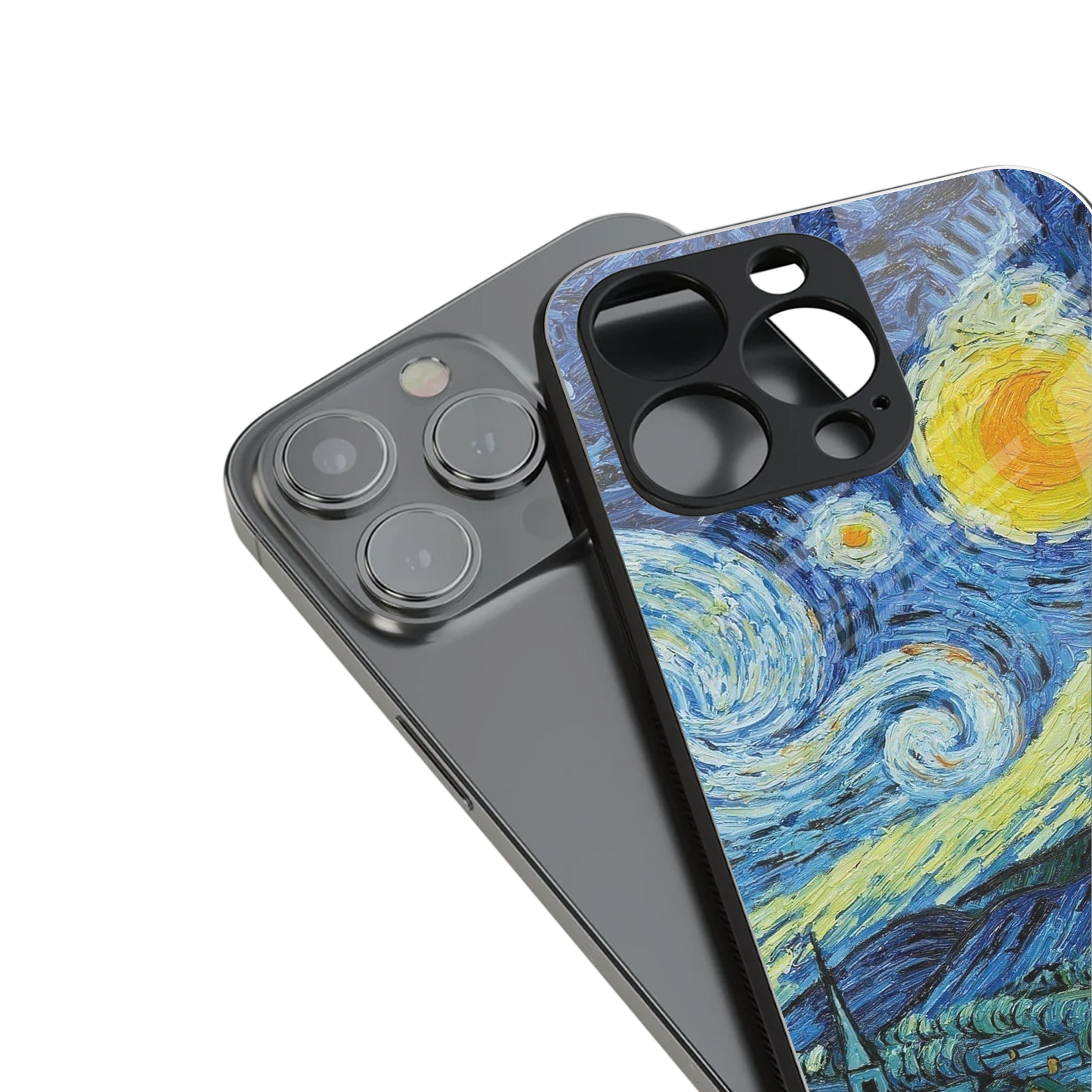 Starry night stylish phone case for iPhone 16 | glossy glass and slim fit