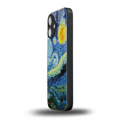 Starry night iPhone 16 mobile cover | shockproof glass phone case
