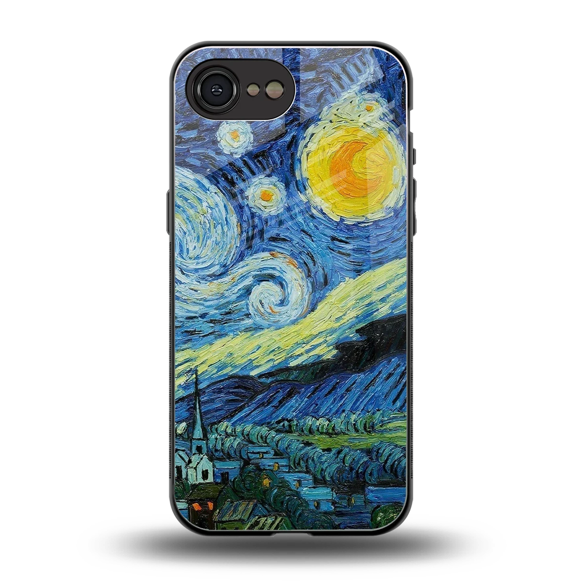 Starry night back phone cover | glass case for iphone 16e