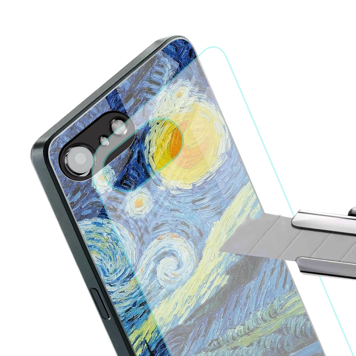 Starry night stylish phone case for iphone 17e | glossy glass and slim fit