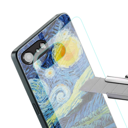 Starry night stylish phone case for iphone 17e | glossy glass and slim fit