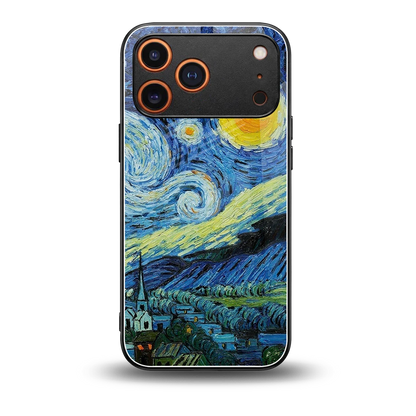 Starry night back phone cover | glass case for iphone 17 pro
