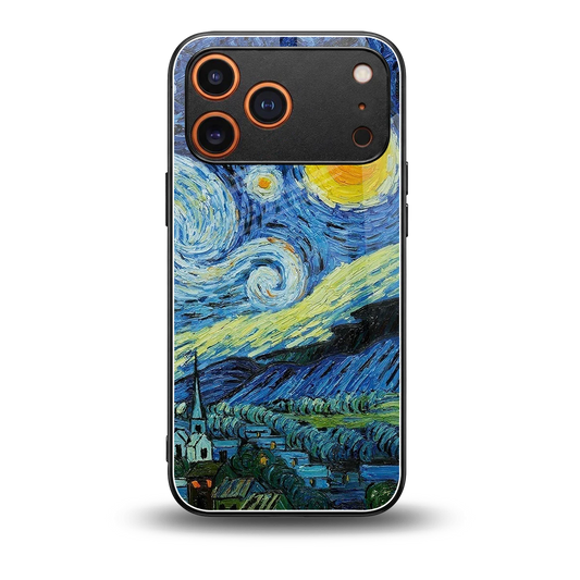 Starry night back phone cover | glass case for iphone 17 pro max