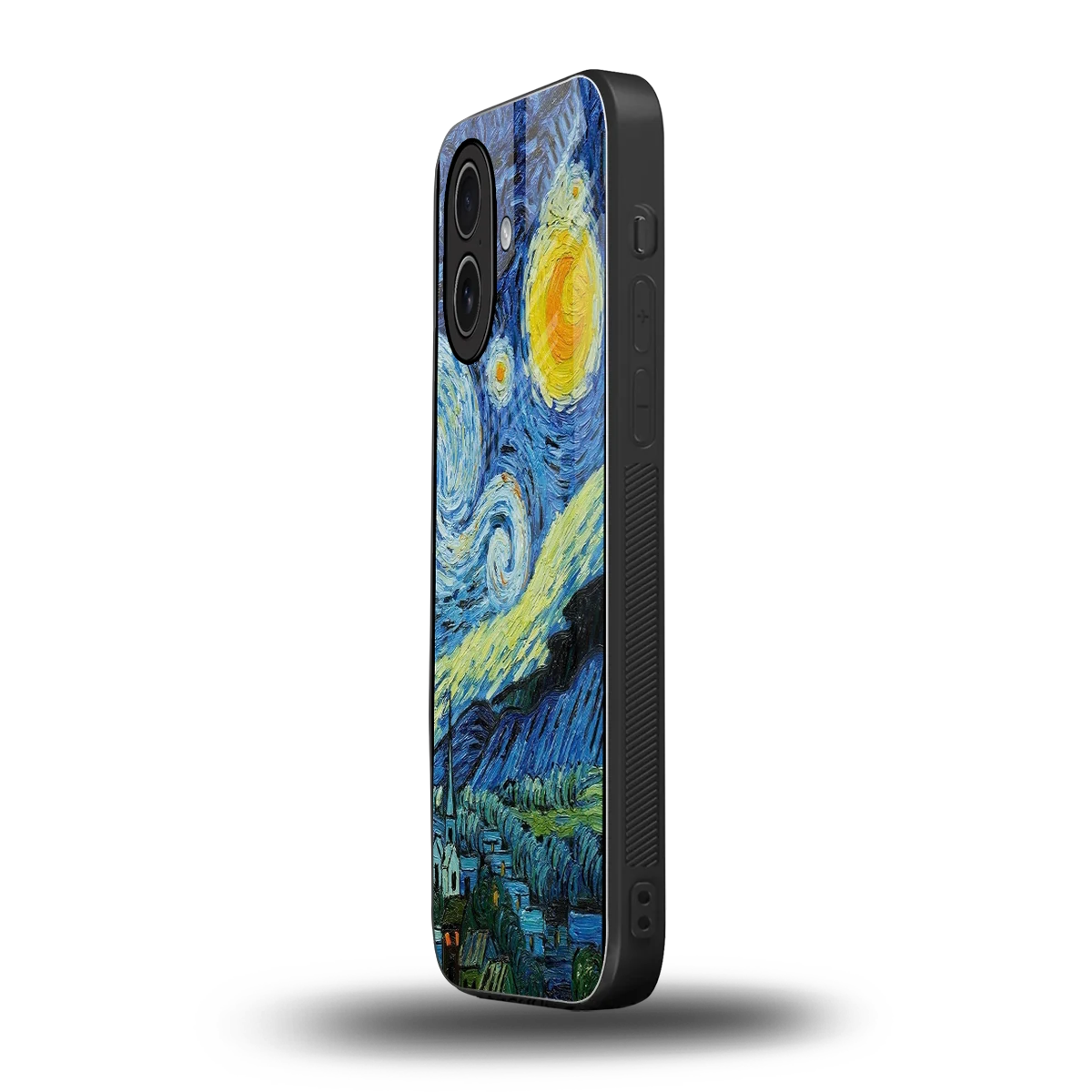 Starry night iphone 17 mobile cover | shockproof glass phone case