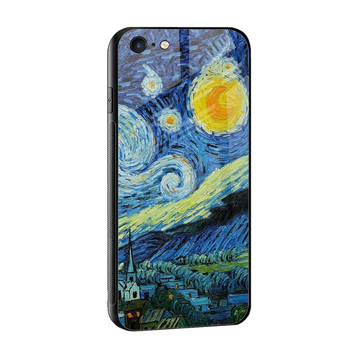 Starry night sleek iphone 6 cover with tempered glass back and TPU edges