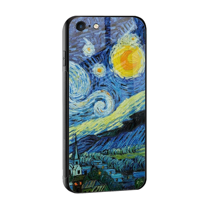 Starry night sleek iphone 6s cover with tempered glass back and TPU edges