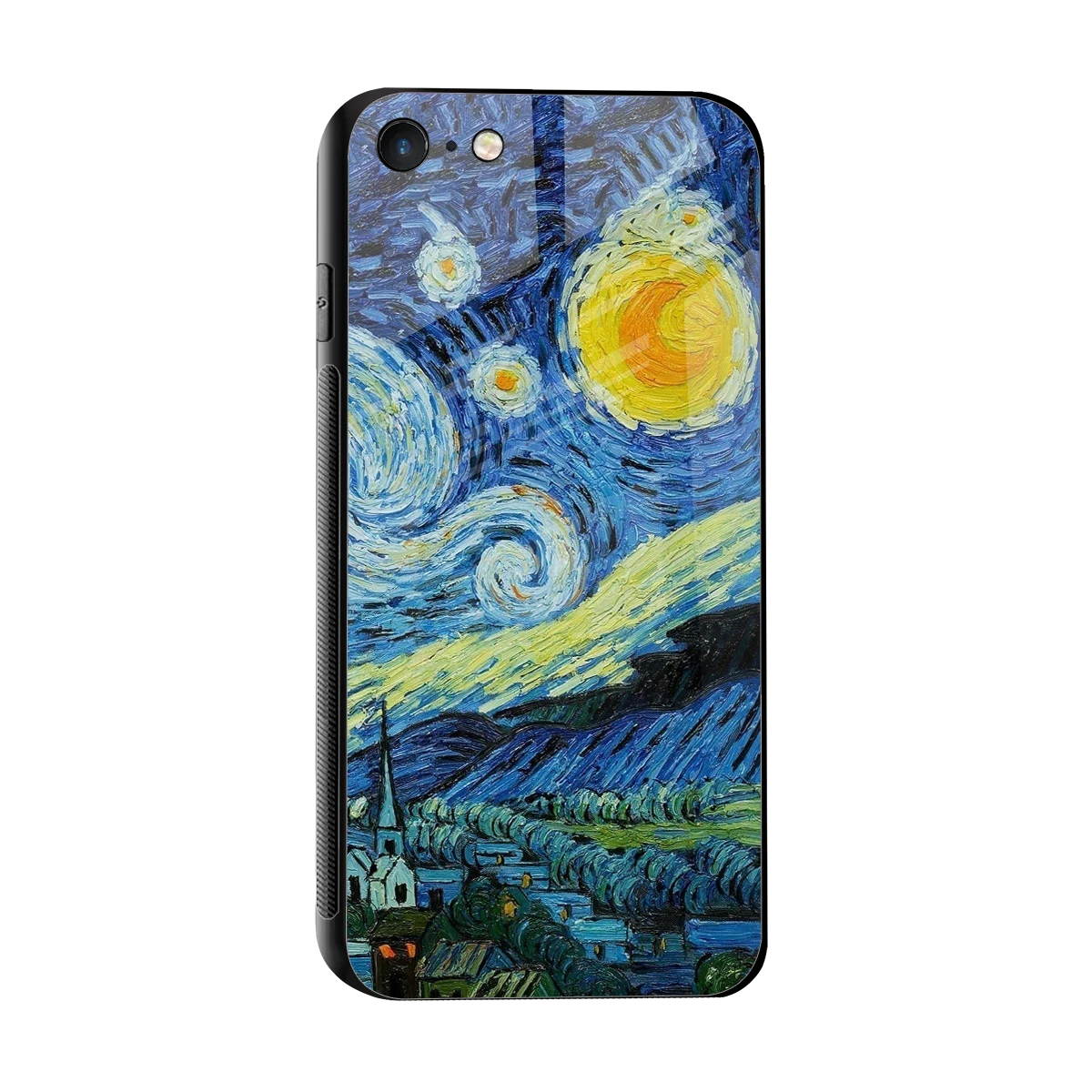 Starry night sleek iphone 8 cover with tempered glass back and TPU edges