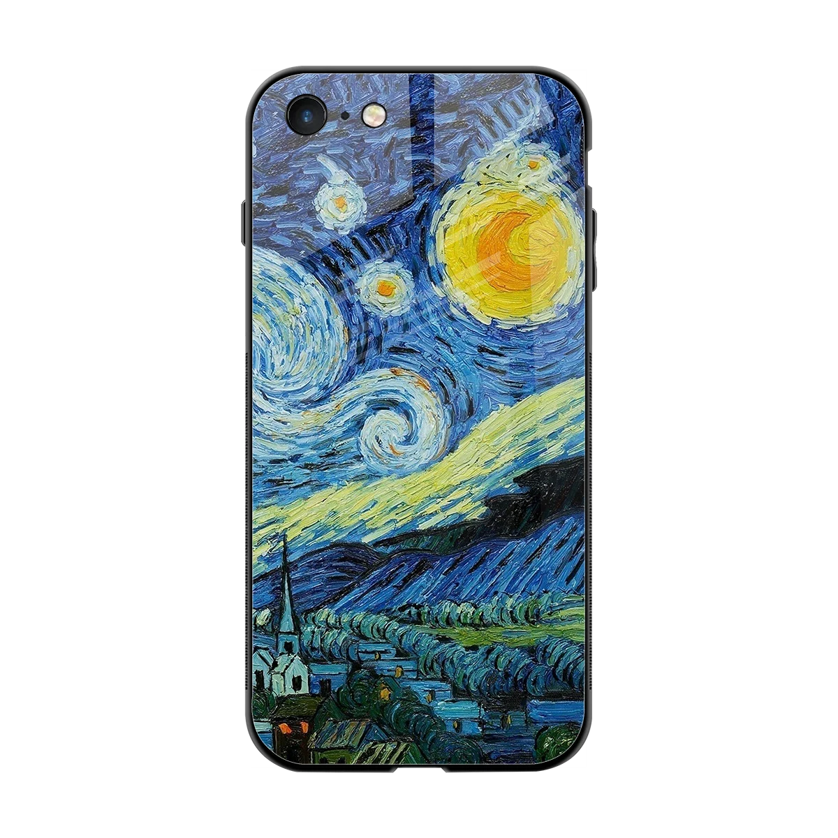 Starry night back phone cover | glass case for iphone 7