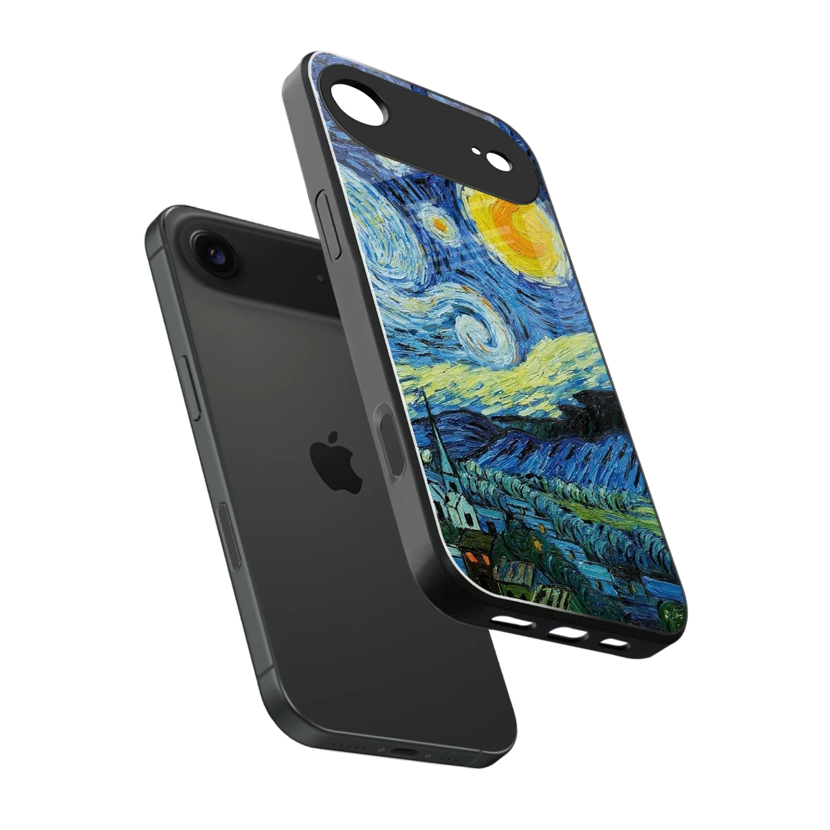 Starry night sleek iphone air cover with tempered glass back and TPU edges