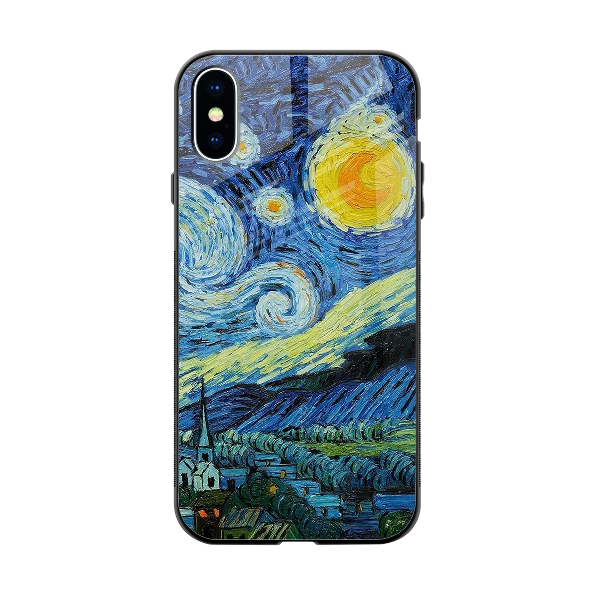 Starry night back phone cover | glass case for iphone x