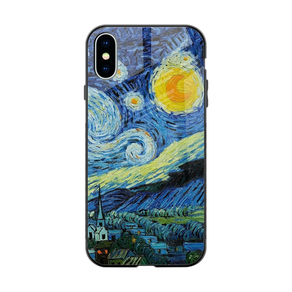 Starry night back phone cover | glass case for iphone x