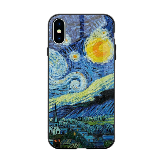 Starry night back phone cover | glass case for iphone xs