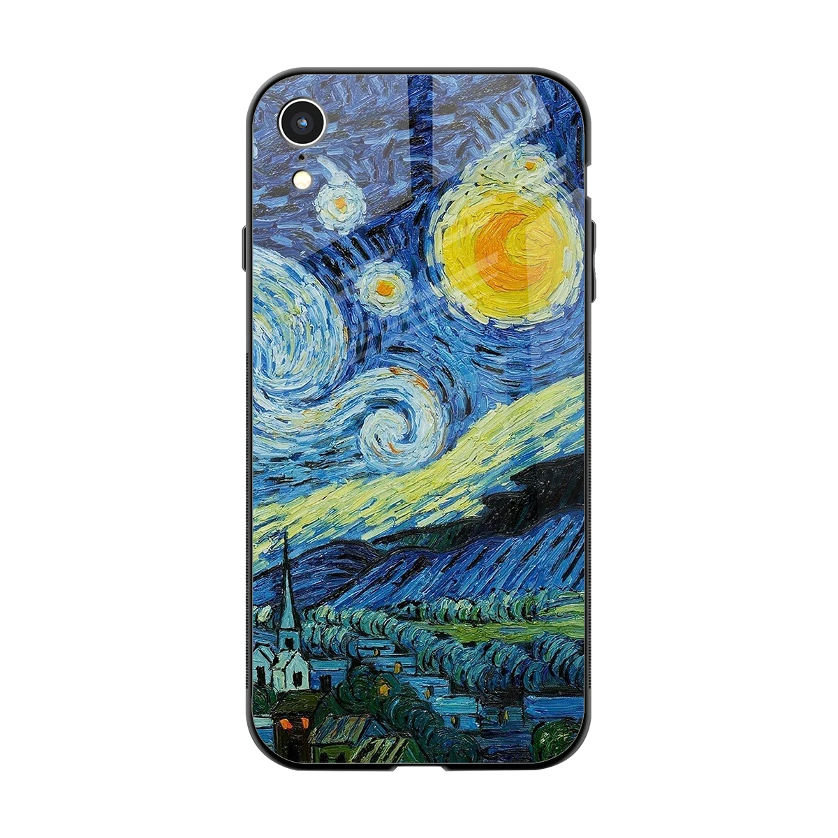 Starry night back phone cover | glass case for iphone xr